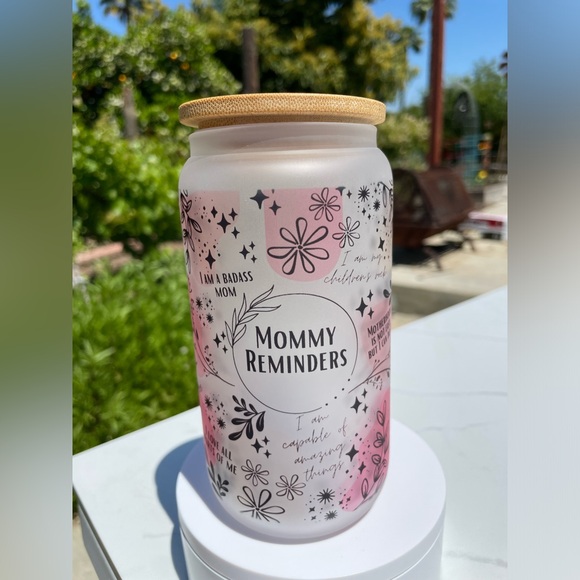 Mommy Reminders frosted Libby can glass 16oz - Picture 6 of 6